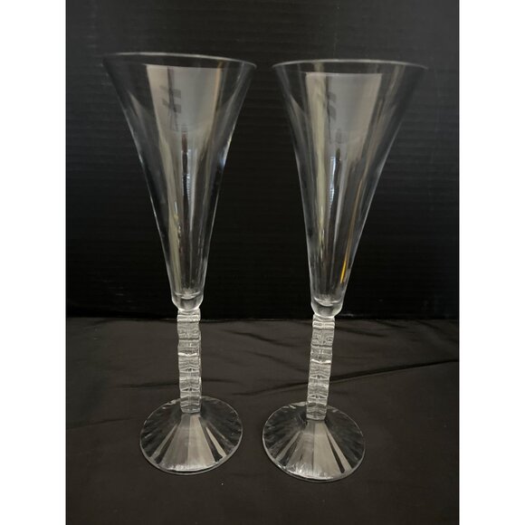 Vintage Millennium Champagne Flutes Cristal D’Arques France - Picture 5 of 7